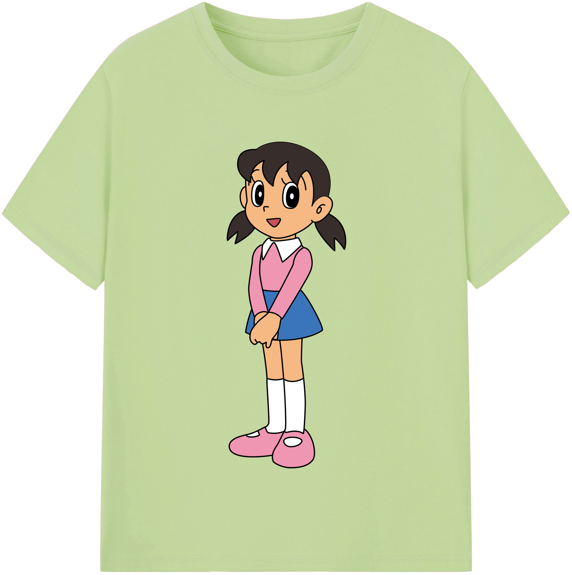 （画像用） ドラえもん みなもと しずか Doraemon Shizuka Minamoto 綿100％半袖Tシャツ（フロントプリント）